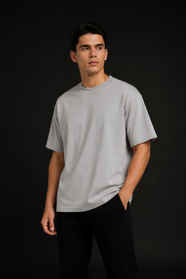 PLAYERA SEMI OVERSIZE 250G TIPO JERSEY PREMIUM - Gris