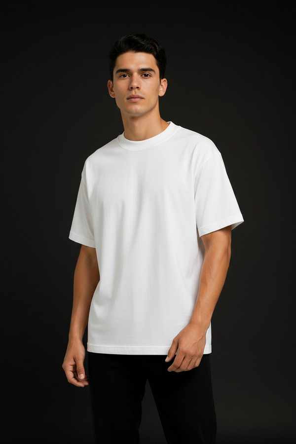 PLAYERA SEMI OVERSIZE 250G TIPO JERSEY PREMIUM - Blanco