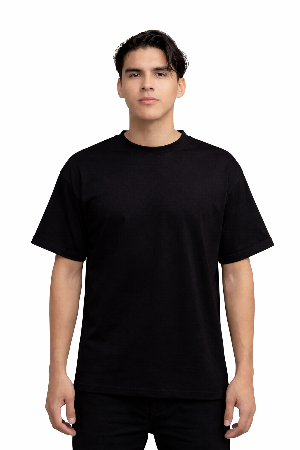 PLAYERA SEMI OVERSIZE 305G - TACTO FRÍO Y TECNOLGÍAS - NEGRA