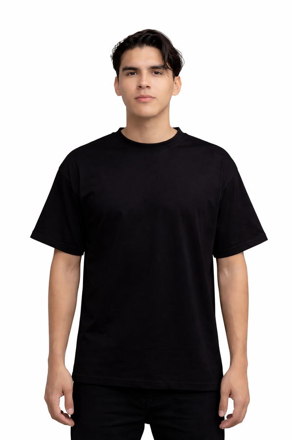 PLAYERA SEMI OVERSIZE 305G - TACTO FRÍO Y TECNOLGÍAS - NEGRA